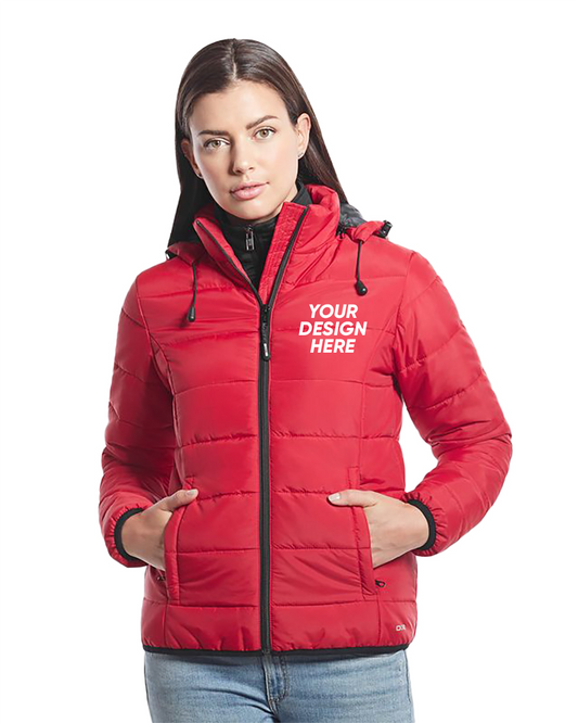 CX2 L00981 | Ladies Puffy Jacket With Detachable Hood