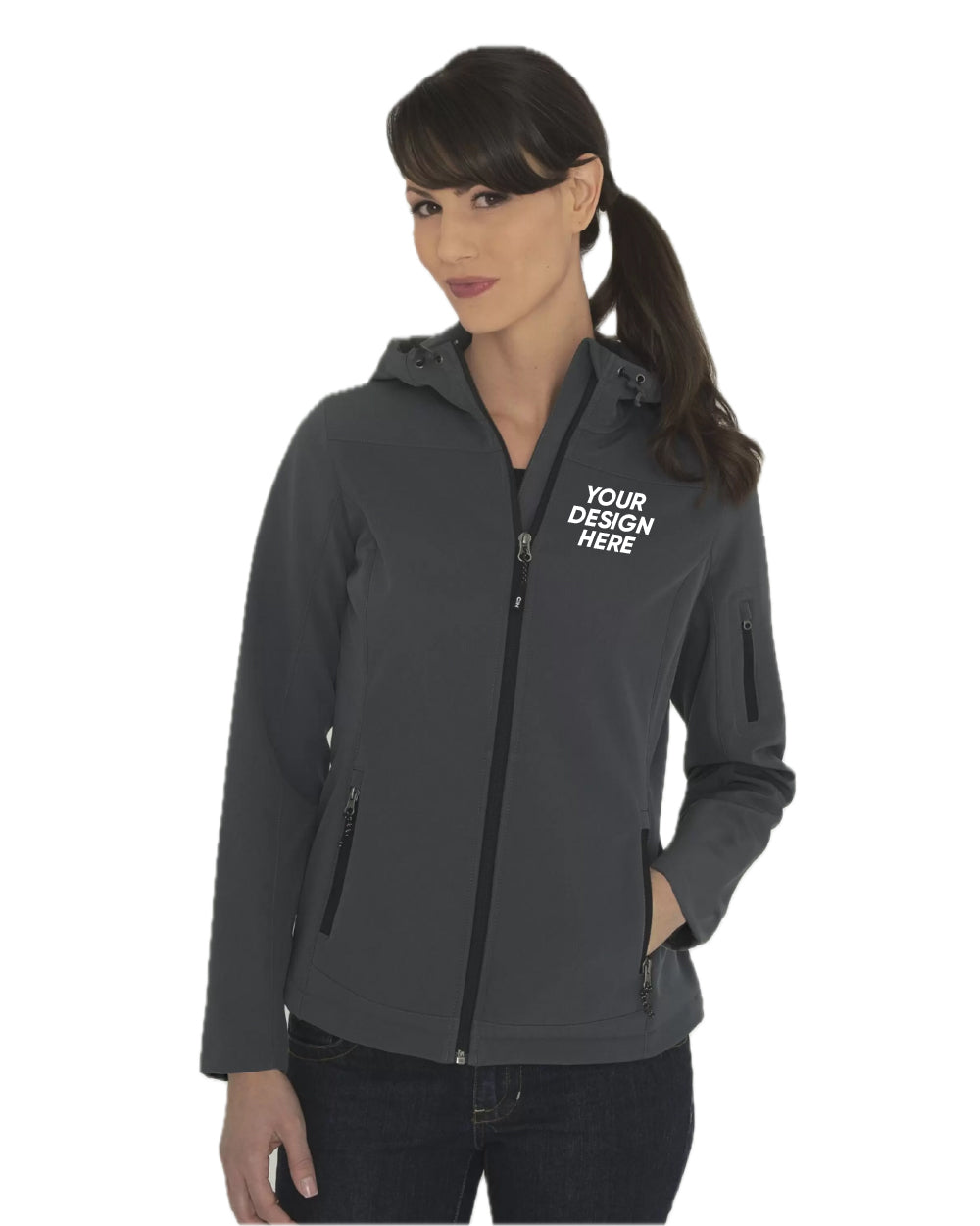 Coal Harbour L7605 | Hooded Water Repellent Soft Shell Ladies Jacket